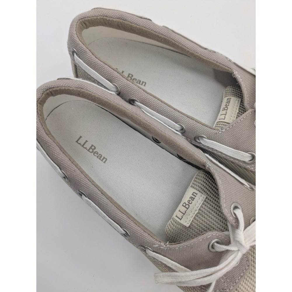 L.L.Bean Canvas Deck Boat Shoe Loafer Womens Size 8 Beige Preppy Nautical 287089 - Picture 9 of 9